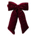 Padded burgundy velvet-look chair bow with full loops and long tails