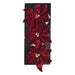 Set of three burgundy poinsettia flowers on a backing card
