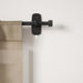 Cappa Adhera matt black curtain pole wall bracket with adhesive mount and curtain