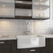 Carrara Gloss 7.5 x 30 marble effect wall tiles installed as a glossy kitchen splashback