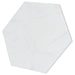 Carrara Hexagon Porcelain 17.5 x 20 Tile in matt marble effect finish, shown at an angle.