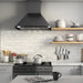 Carrara Matt 7.5 x 30 marble effect wall tiles installed as a kitchen splashback in a contemporary kitchen
