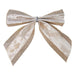 Champagne velvet-look ribbon bow with glitter edges