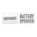 Movement and battery operated feature icons
