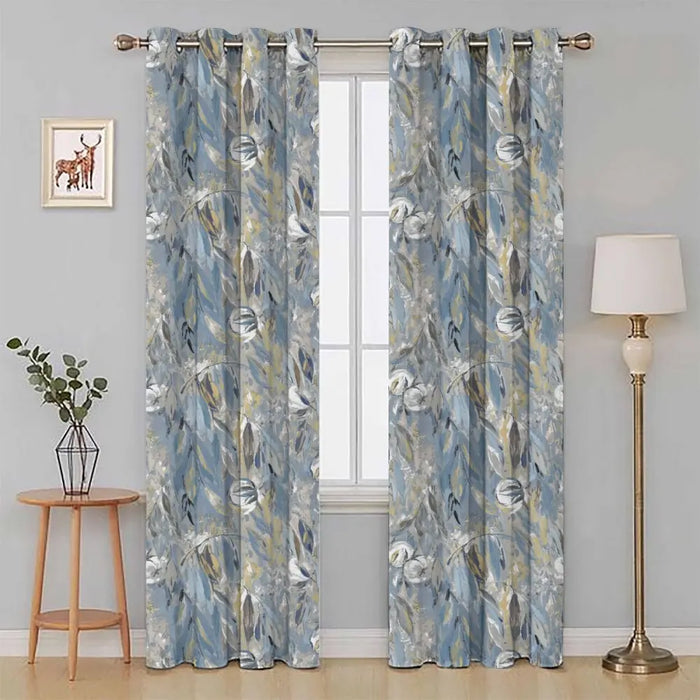 Cottonopolis Marine lined eyelet curtains in deep blue cotton with a classic finish