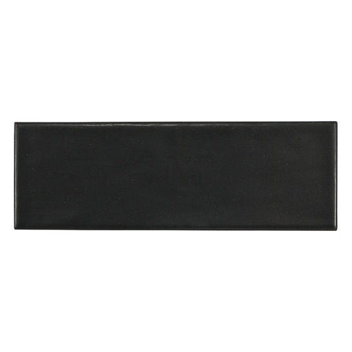 Country Anthracite Matt wall tile in a rich anthracite colour, shown as a single 6.5 × 20 cm white body ceramic tile.