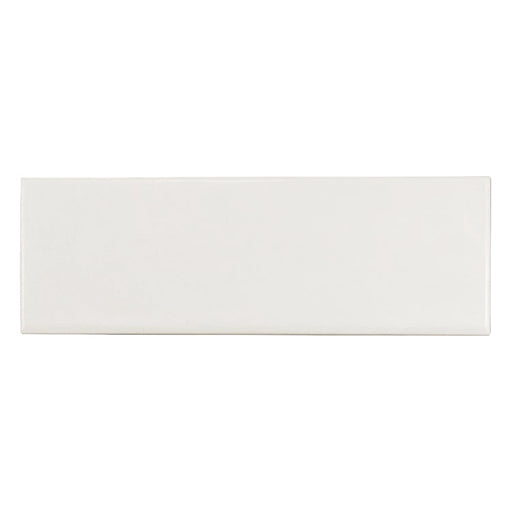Country Blanco Matt wall tile in a crisp white colour, shown as a single 6.5 × 20 cm white body ceramic tile.
