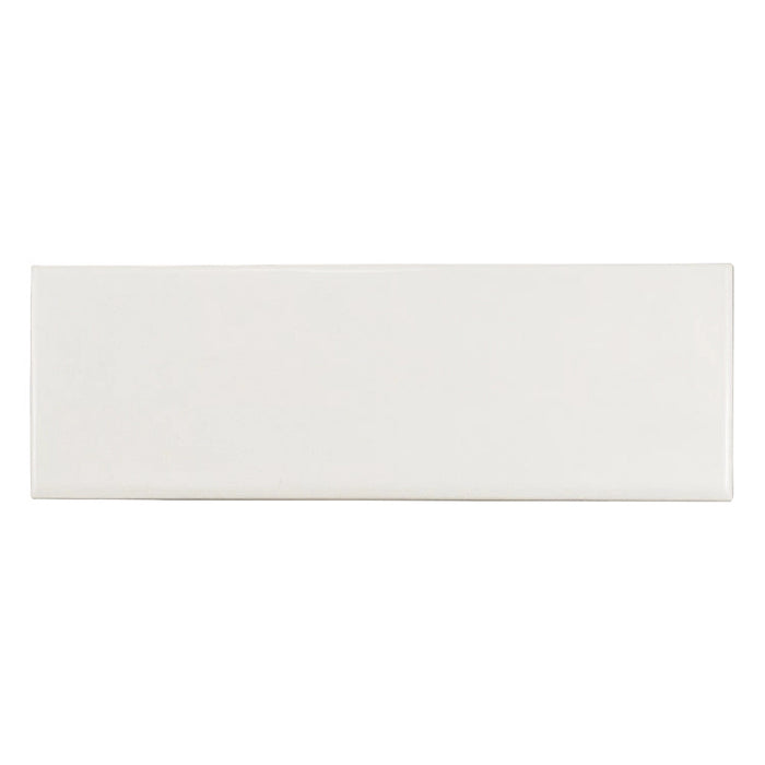 Country Blanco Matt wall tile in a crisp white colour, shown as a single 6.5 × 20 cm white body ceramic tile.