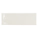 Country Blanco gloss wall tile in a crisp white colour, shown as a single 6.5 × 20 cm white body ceramic tile.