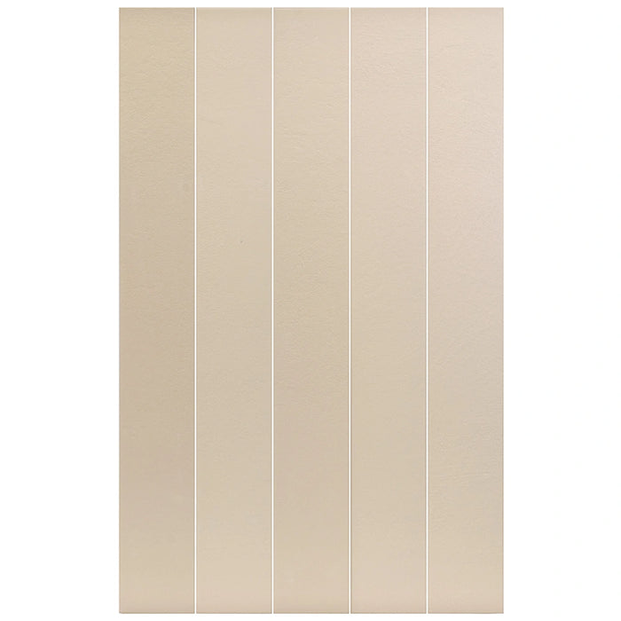 Earth Sand porcelain tile in a soft sand colour with a matt finish, shown as a single 7.5 × 60 cm tile.