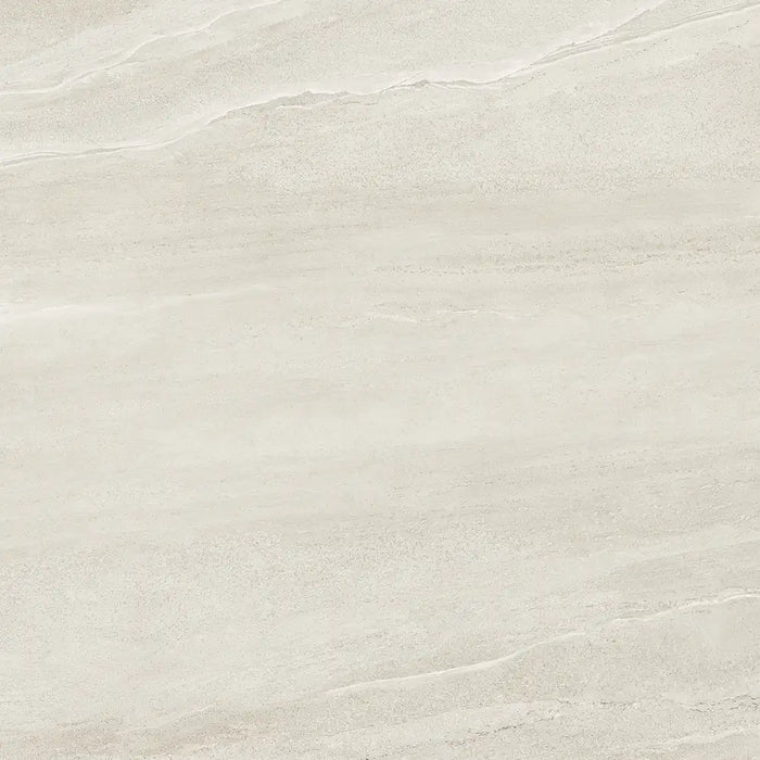 Close-up natural stone texture detail of Eddystone Blanco porcelain tile