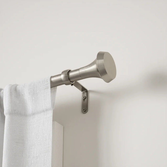 Ella matt nickel curtain pole wall bracket installation with sheer curtain
