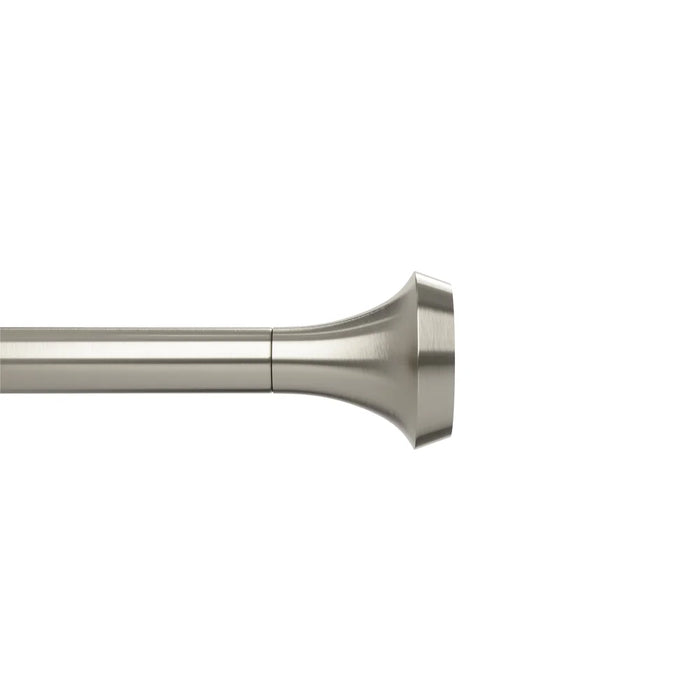 Ella matt nickel curtain pole trumpet finial and rod detail