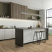 English Oak Rectified Porcelain 20x120 tile paired with large-format wall tiles in a modern kitchen