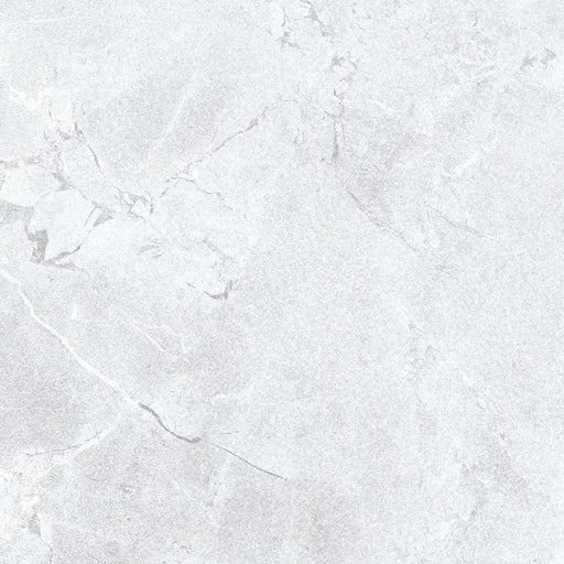 Close-up veining detail of Eternia Compact White porcelain tile