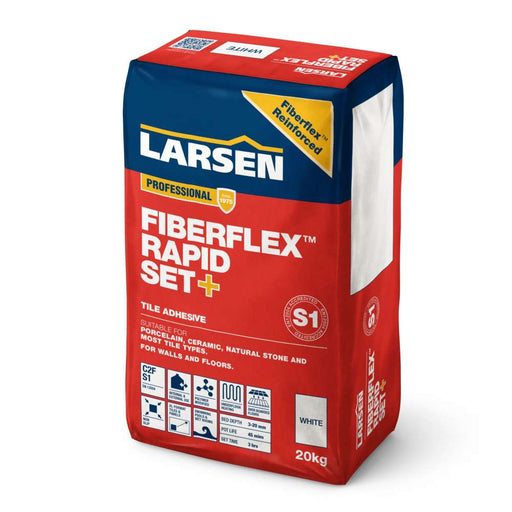 Fibreflex Rapid Set+ Grey 20kg – fast-setting flexible tile adhesive for floors and walls