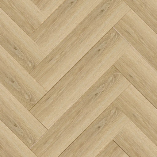 Close-up herringbone pattern detail of Galway 12mm laminate flooring