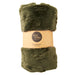 Green Deer Blanket, rolled, with raised deer head pattern, 120x150cm