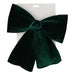 Dark green velvet bow with long tails and a hanging loop