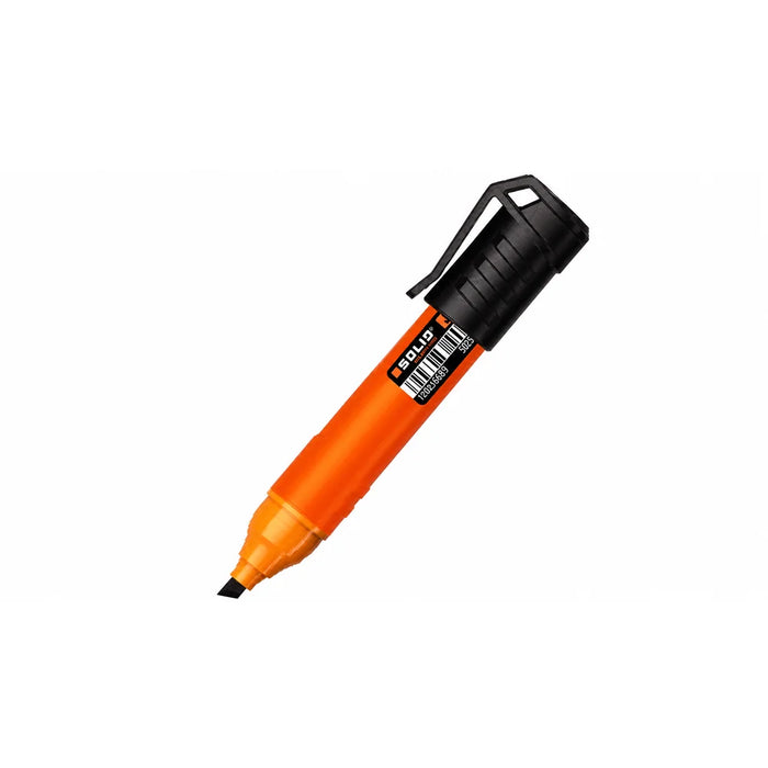 Solid Jobsite Thick Oblique Construction Marker, orange body with black cap