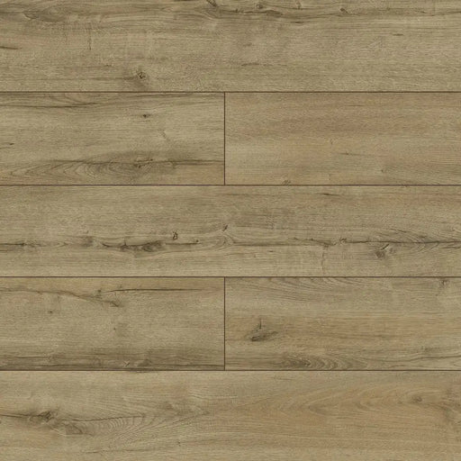 Close-up wood-grain detail of Krono Canyon Oak 12mm laminate flooring