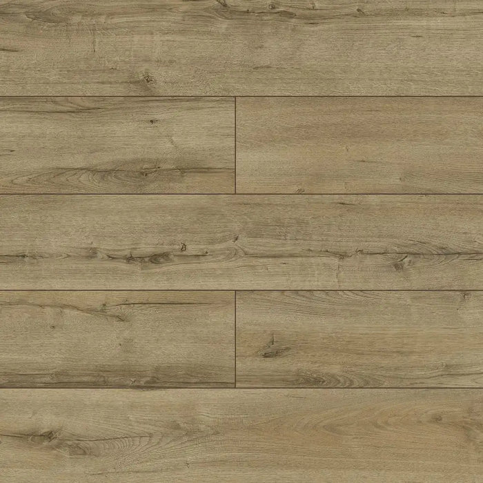 Close-up wood-grain detail of Krono Canyon Oak 12mm laminate flooring