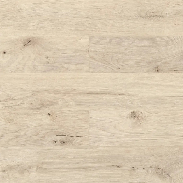 Close-up wood-grain detail of Krono Croft Oak 12mm laminate flooring