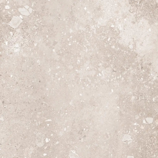 Close-up shell and stone fragment texture detail of Lifestyle Stone porcelain tile