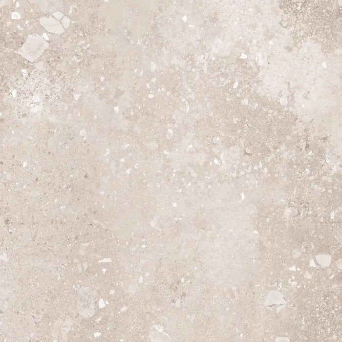 Close-up shell and stone fragment texture detail of Lifestyle Stone porcelain tile
