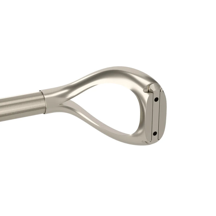 Loop nickel curtain pole angled bracket end detail