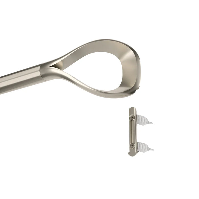 Loop nickel curtain pole mounting bracket and hardware