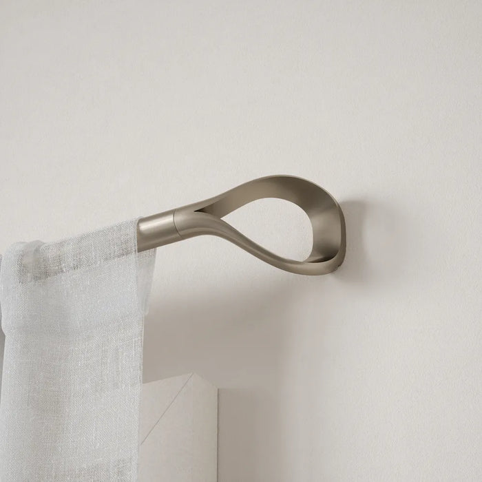 Loop nickel curtain pole wall-mounted bracket with sheer curtain