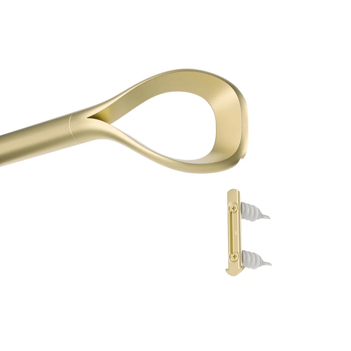 Loop gold curtain pole mounting bracket and hardware