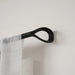 Loop matt black curtain pole wall-mounted bracket with sheer curtain