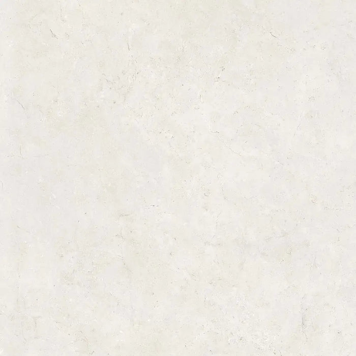 Close-up matt finish surface detail of Montpellier Blanco porcelain tile