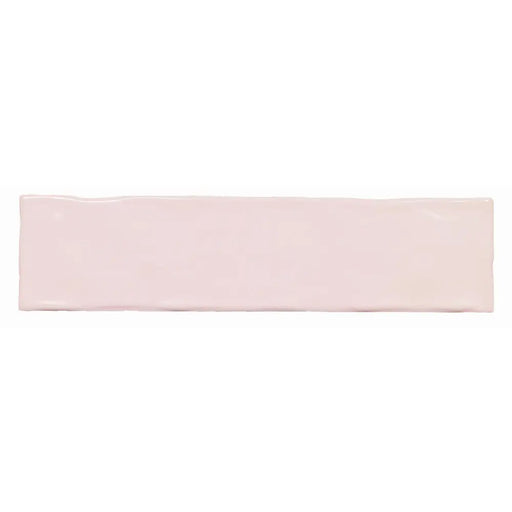 Music Rosa glossy ceramic wall tile in soft blush pink