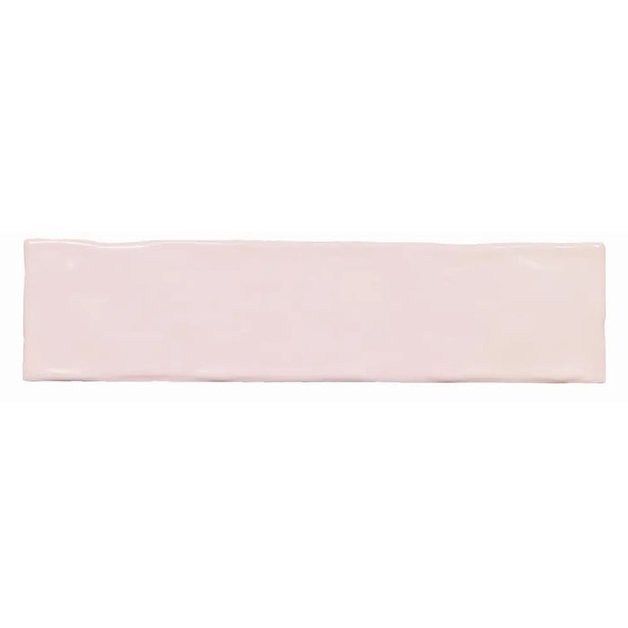 Music Rosa glossy ceramic wall tile in soft blush pink