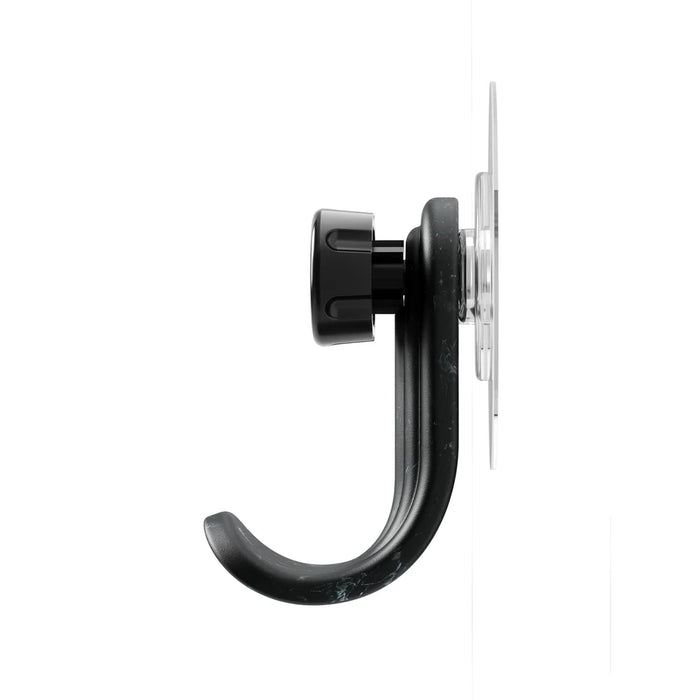 Nami adhesive hook in black colour, side profile view