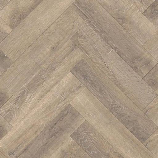 Close-up herringbone pattern detail of Nottingham 12mm laminate flooring