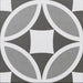 Olympia Grey geometric patterned porcelain tile in grey, charcoal and white