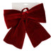 Deep red velvet bow with long tails and a hanging loop