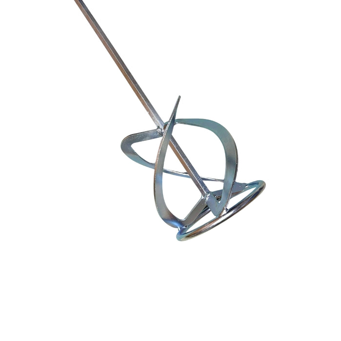 Rubi 120mm Mortar Mixer Paddle with threaded shank and 3-blade head