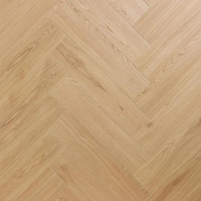 Close-up herringbone pattern detail of Sedona 12mm laminate flooring