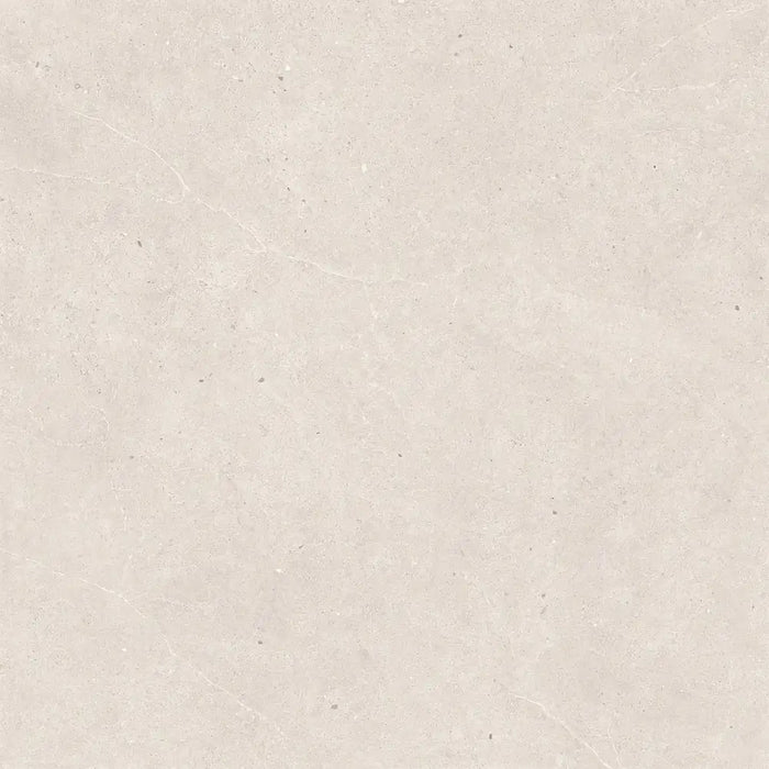 Close-up natural stone veining detail of Serena Bone porcelain tile