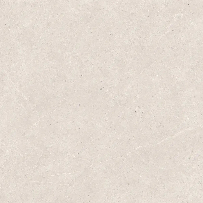 Close-up bone-toned stone-effect surface detail of Serena Bone porcelain tile