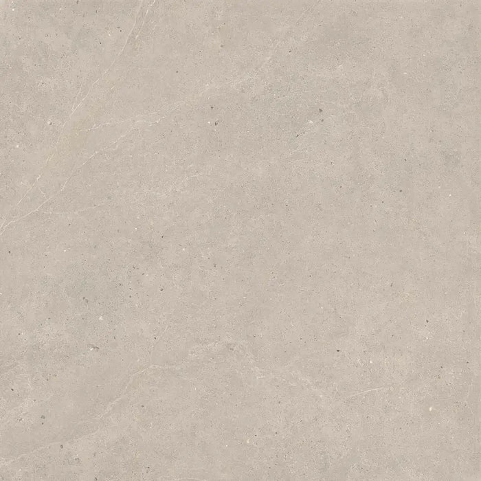 Close-up matt finish surface detail of Serena Mud porcelain tile