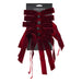Set of five burgundy velvet-look bows on a backing card