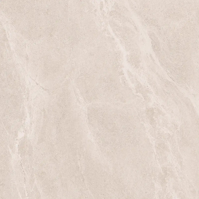 Close-up of Silea Beige Rectified 60x60 porcelain tile with warm beige stone-effect veining