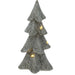 Snowy Green Christmas Tree ornament with warm LED lights, 16cm