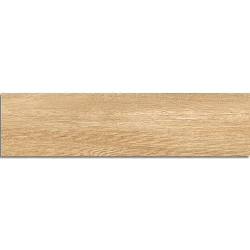 Spark Oak wood-effect porcelain 22.5x90 matt floor and wall tile